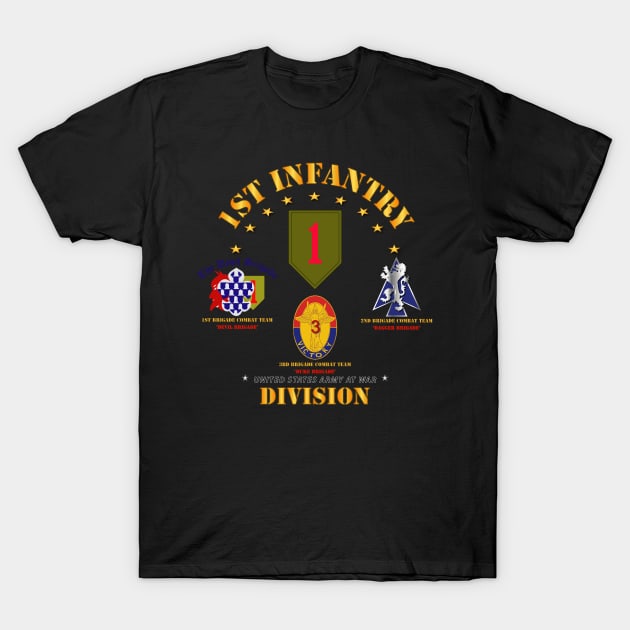 1st Infantry Division w Named BCTs - V1 T-Shirt by twix123844